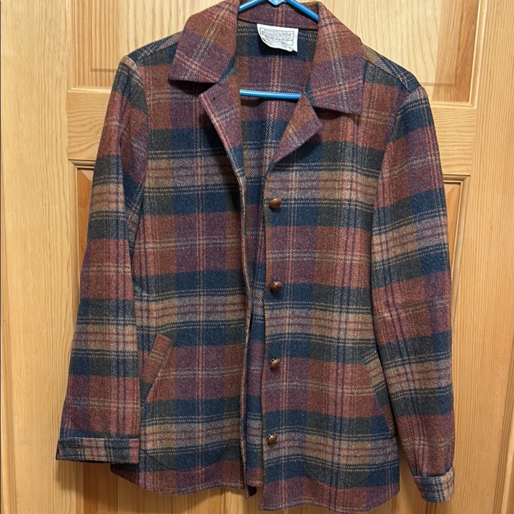 Vintage Pendleton Wool Plaid Shirt Jacket